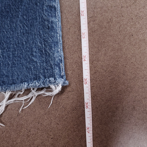 J.Crew Jeans Women's 28 Blue Mid-Rise Flare Crop Raw Hem Distressed Y2K Retro - Picture 10 of 13